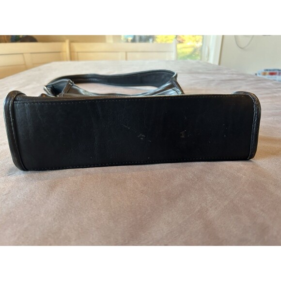 Le Donne Leather Collection Black Shoulder Bag Purse - Picture 4 of 9